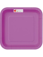 14 assiettes violet carré 22.2 cm