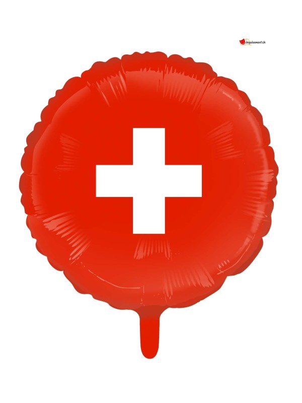 Ballon alu drapeau Suisse - 46cm