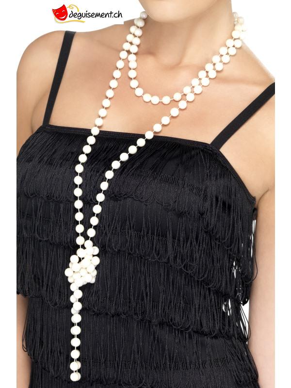 Collier de perles blanches 180 cm