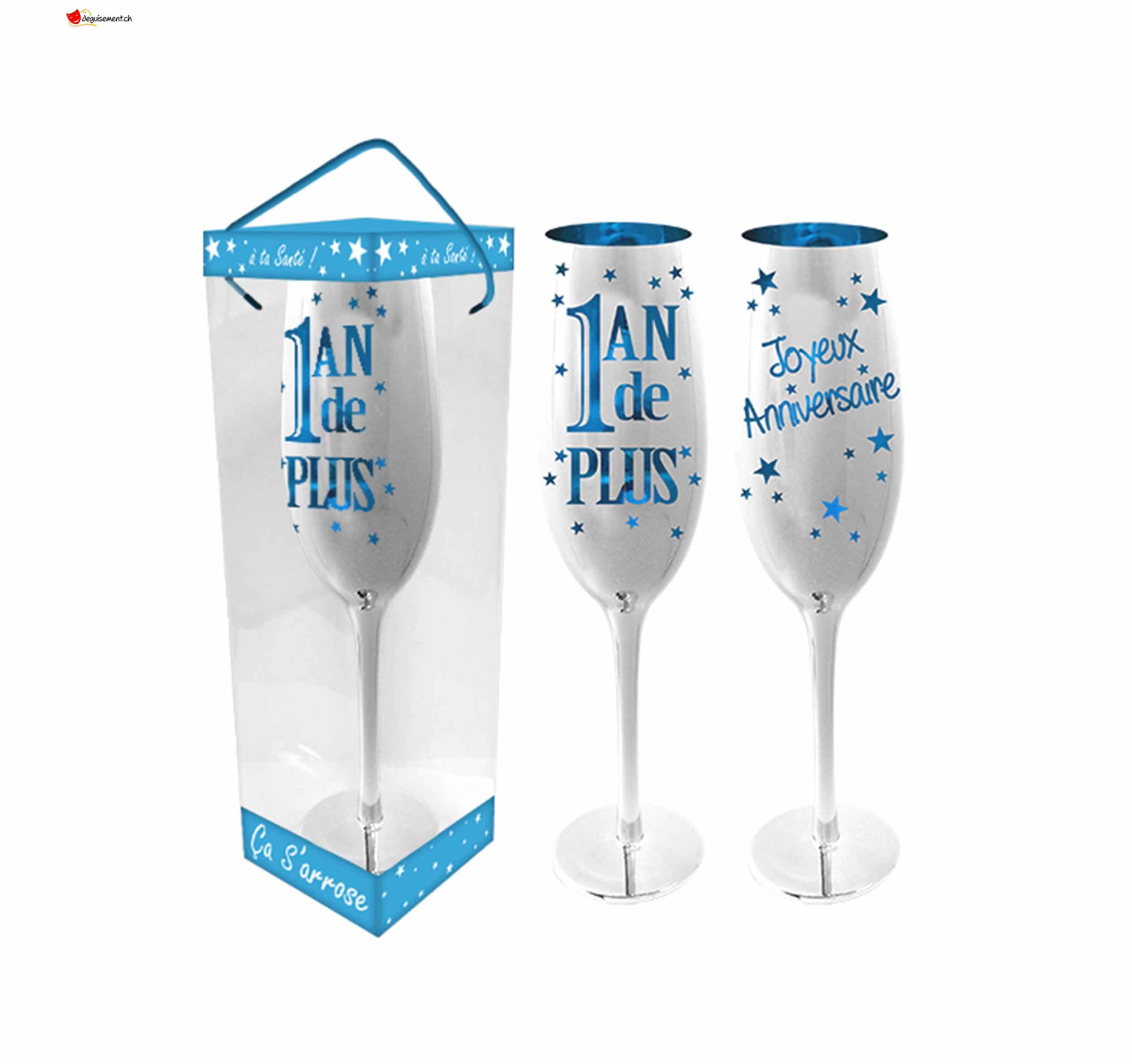 1 Champagne Flute Joyeux Anniversaire
